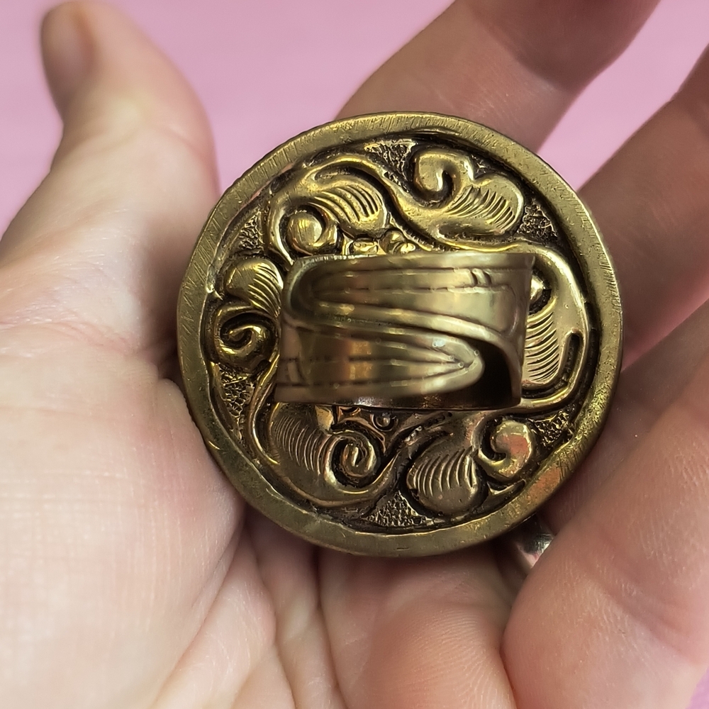 Vintage Red LABRADORITE GEMSTONE TIBETAN  DESIGN Adjustable - Picture 4 of 6